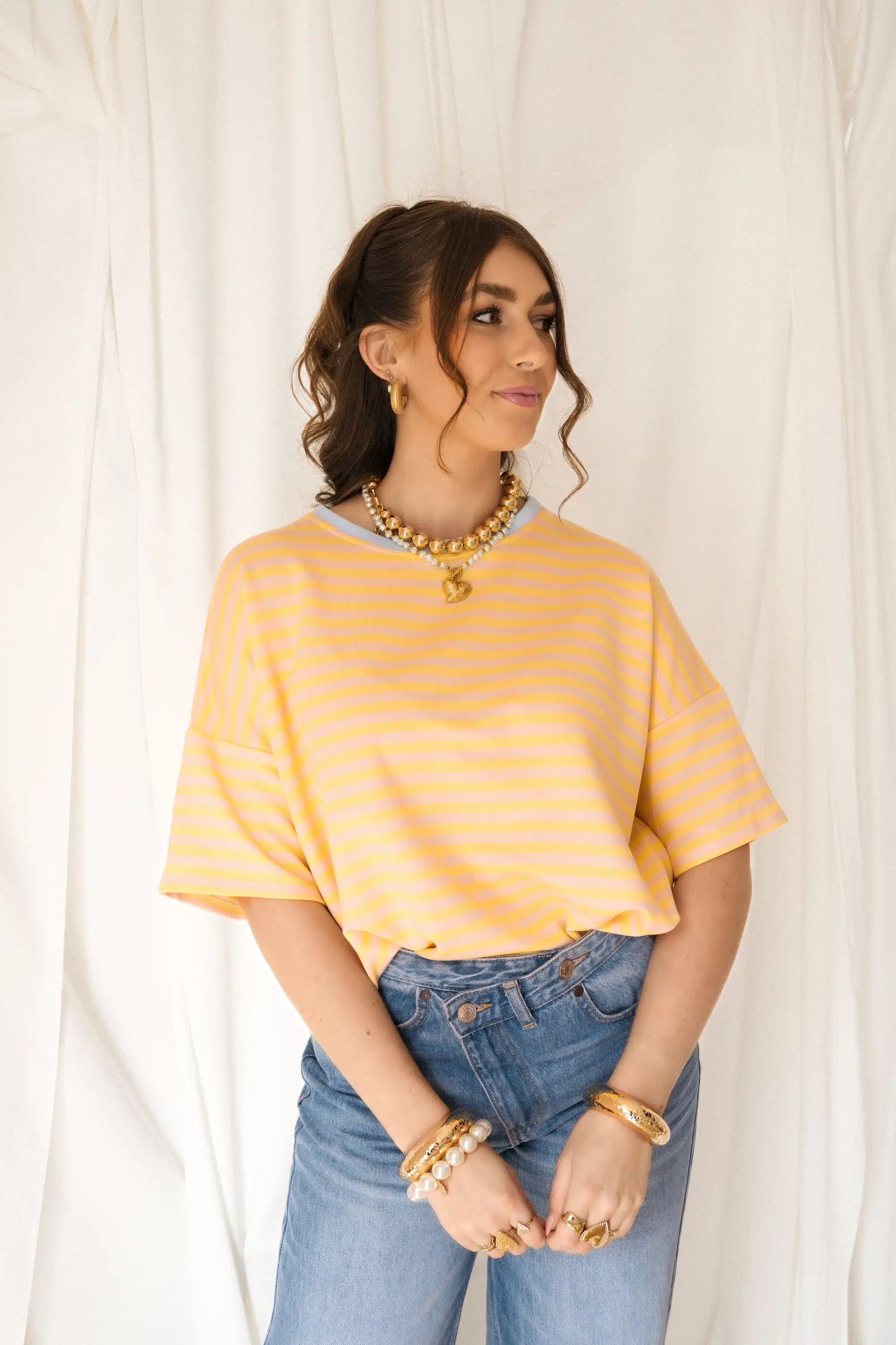 Nya Stripe Top Yellow Blue - Afbeelding 3