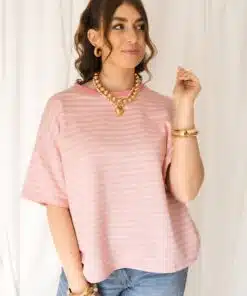 Alternative view of Nya Stripe Top Pink Beige