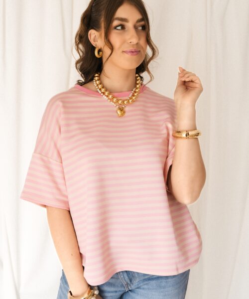 Alternative view of Nya Stripe Top Pink Beige
