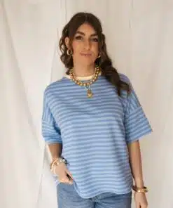 Nya Stripe Top Blue Yellow