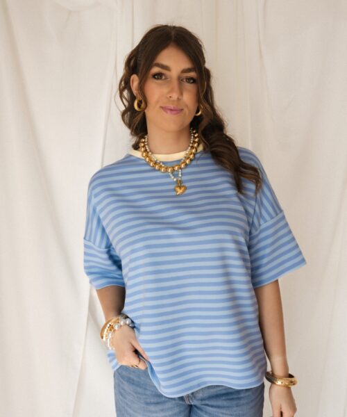 Nya Stripe Top Blue Yellow