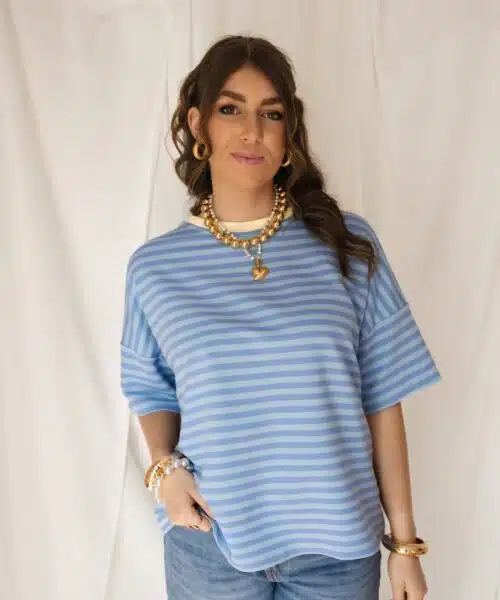 Nya Stripe Top Blue Yellow