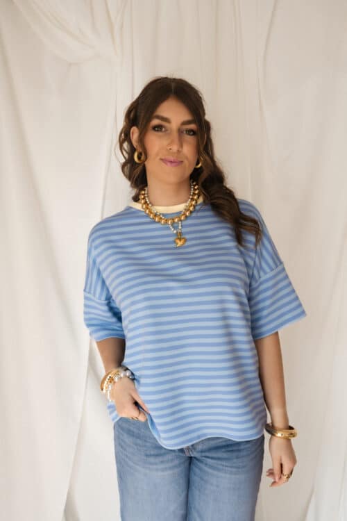 Nya Stripe Top Blue Yellow