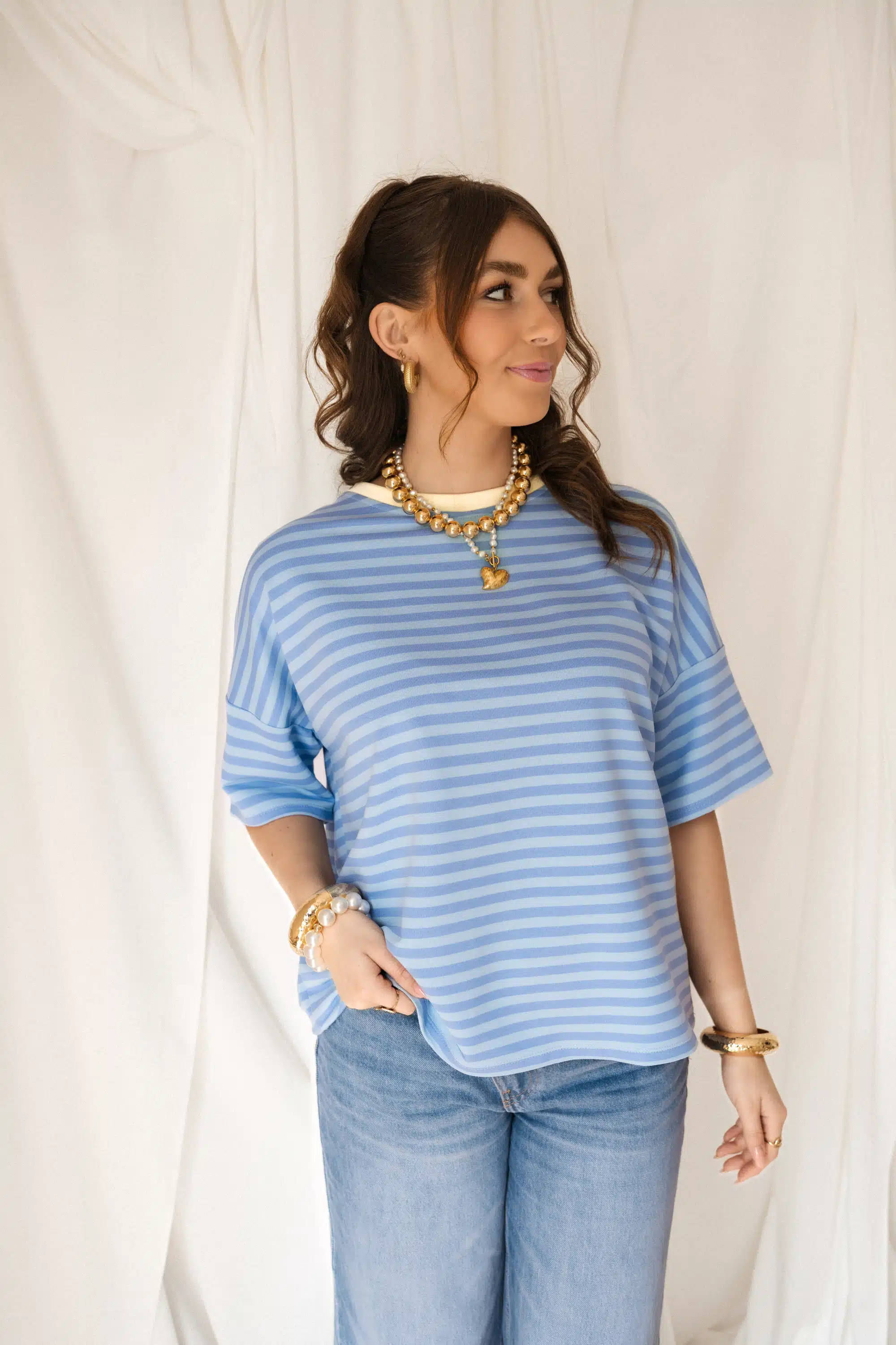 Nya Stripe Top Blue Yellow - Afbeelding 3