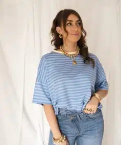 Alternative view of Nya Stripe Top Blue Yellow