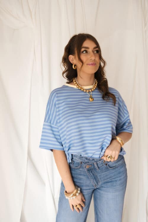 Alternative view of Nya Stripe Top Blue Yellow