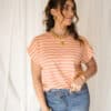 Simone Stripe Top Yellow Pink