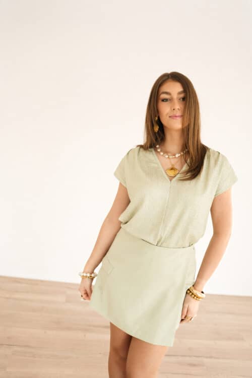 Alternative view of Lofty Manner Top Elian Mint Gold