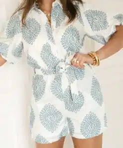 Alternative view of Lofty Manner Playsuit Talari White Blue