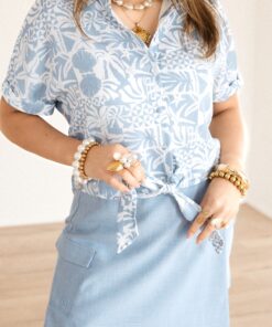 Alternative view of Lofty Manner Blouse Brisa Blue Offwhite