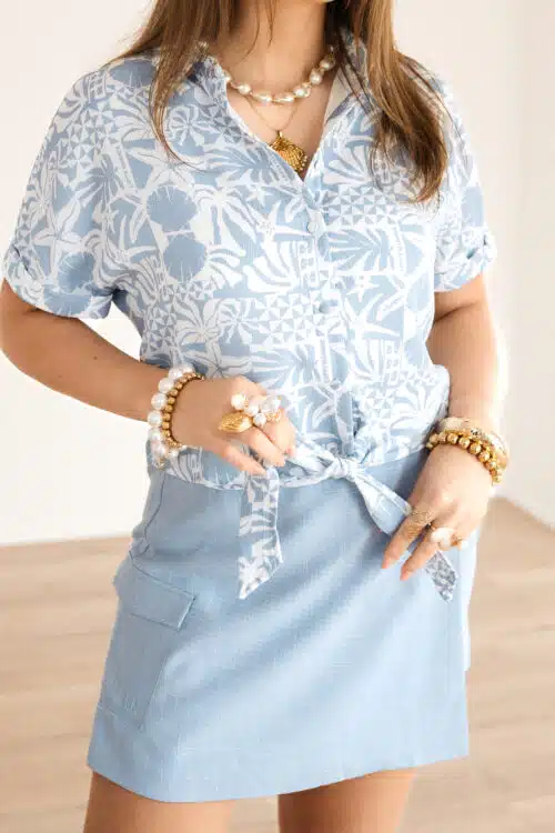 Alternative view of Lofty Manner Blouse Brisa Blue Offwhite