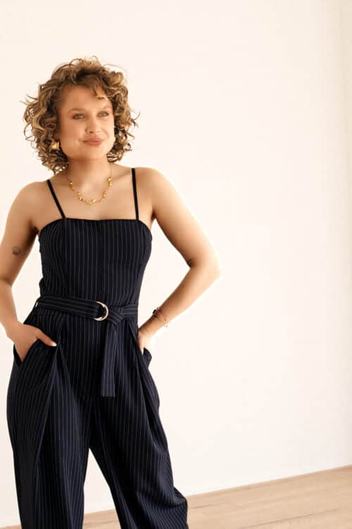 Alternative view of Ashley Krijtstreep Jumpsuit Navy