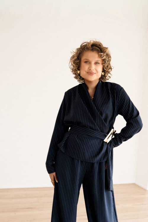 Toby Blazer Stripe  Navy~