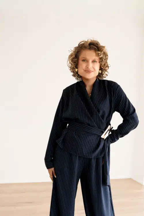 Toby Blazer Stripe  Navy~