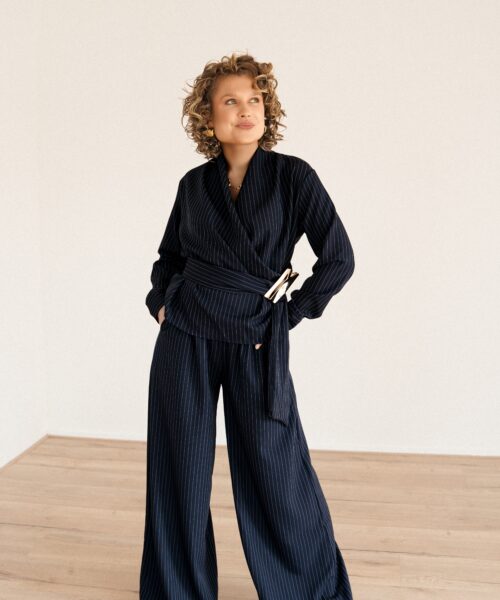 Alternative view of Toby Stripe Pants Navy~