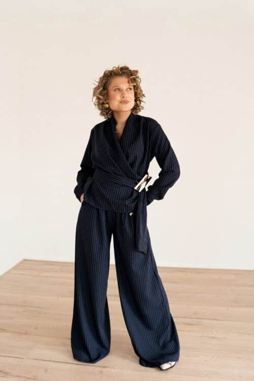 Alternative view of Toby Stripe Pants Navy~