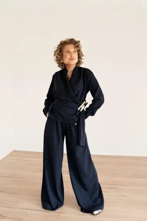 Alternative view of Toby Stripe Pants Navy~