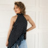 Polka Dot Lace Top Black~