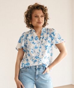 Mavi Flower Blouse Blue*