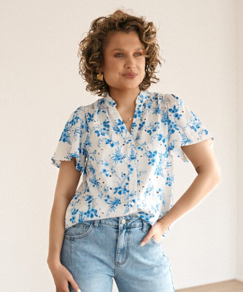 Mavi Flower Blouse Blue*