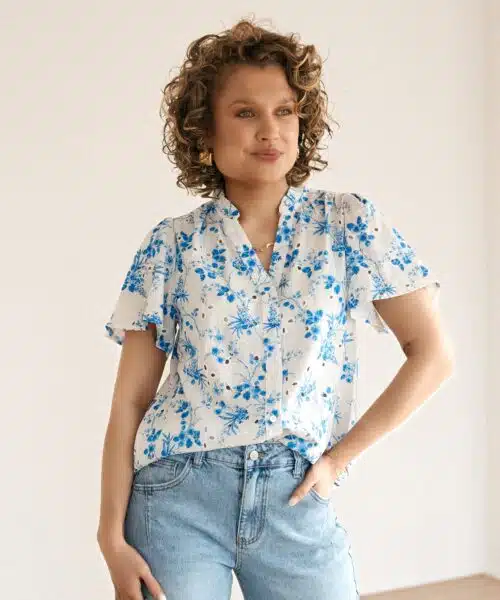 Mavi Flower Blouse Blue*