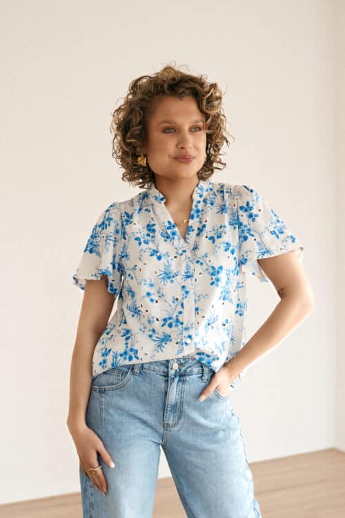 Mavi Flower Blouse Blue*