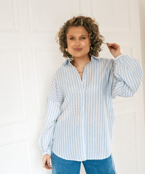Alternative view of June Striped Blouse Blue *