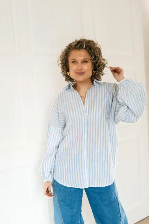 Alternative view of June Striped Blouse Blue *