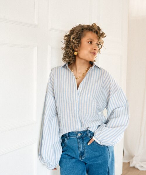 June Striped Blouse Blue *