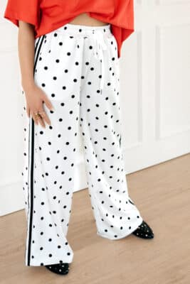 Polkadot Pants White Black