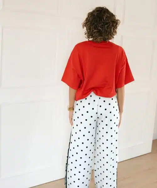 Alternative view of Polkadot Pants White Black