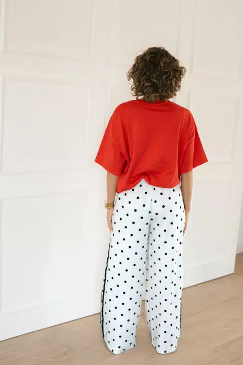Alternative view of Polkadot Pants White Black