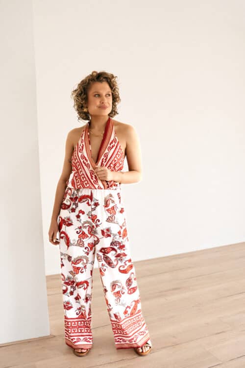 Tara Jumpsuit Coral Red