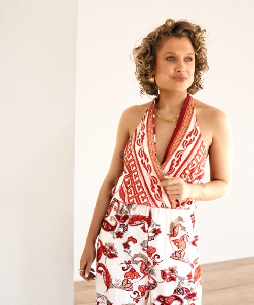 Alternative view of Tara Jumpsuit Coral Red