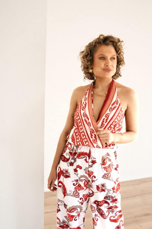 Alternative view of Tara Jumpsuit Coral Red