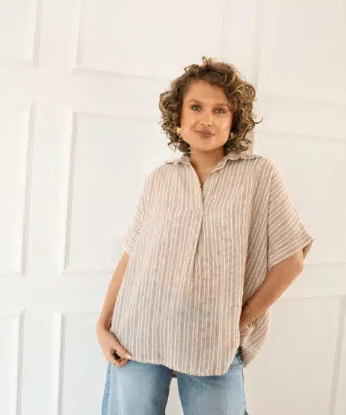 Alternative view of Dana Stripe Blouse Beige