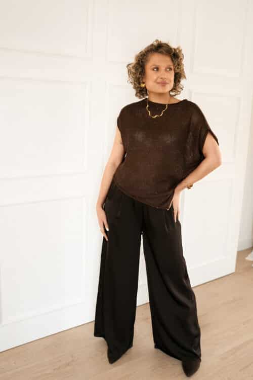 Babs Satin Pants Brown