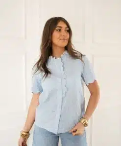Alternative view of Ellis Embroidery Blouse Lightblue*