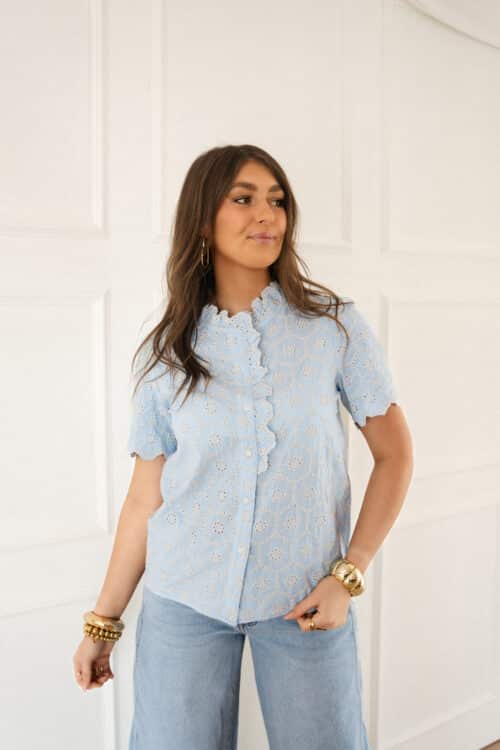 Alternative view of Ellis Embroidery Blouse Lightblue*