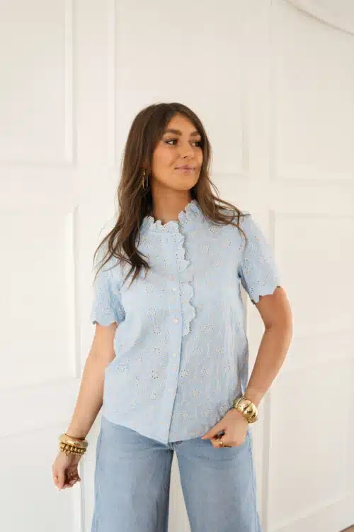 Alternative view of Ellis Embroidery Blouse Lightblue*