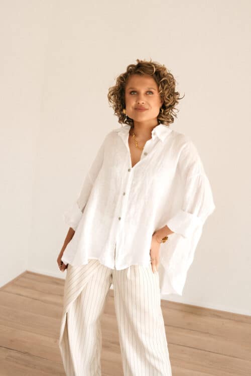 Alternative view of Linnen Blouse White