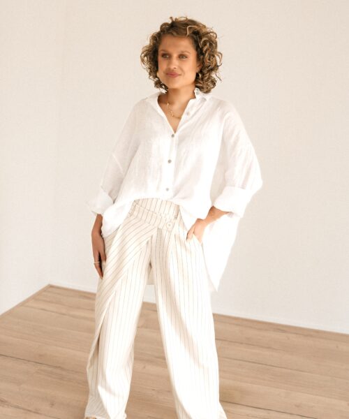 Alternative view of Veda Pantalon Krijtstreep Beige