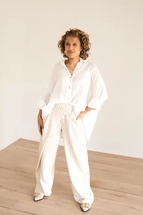 Alternative view of Veda Pantalon Krijtstreep Beige