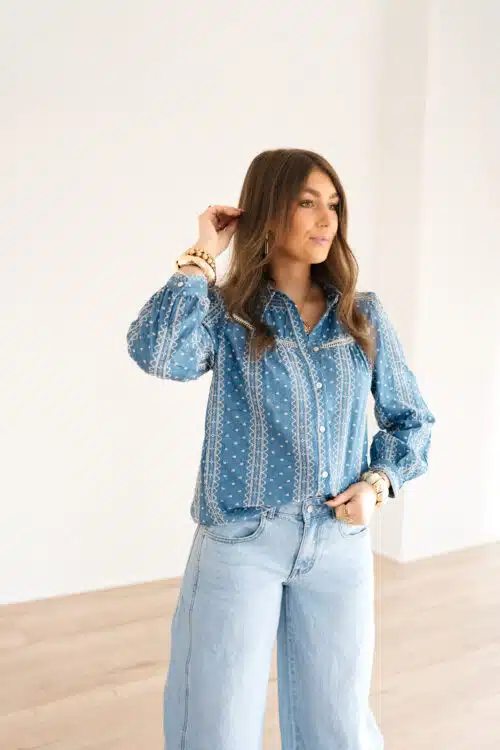 Alternative view of Emy Emroidery Blouse Jeans Blue*