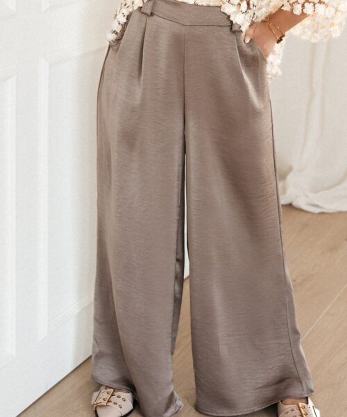Babs Satin Pants Taupe