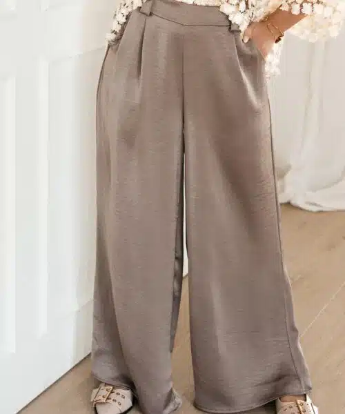 Babs Satin Pants Taupe