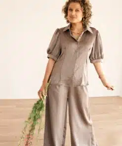 Alternative view of Lilou Satin Blouse Taupe