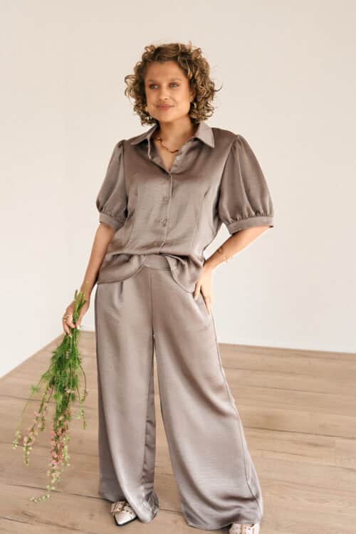 Alternative view of Babs Satin Pants Taupe