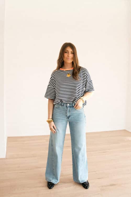 Alternative view of Nya Stripe Top Navy Orange