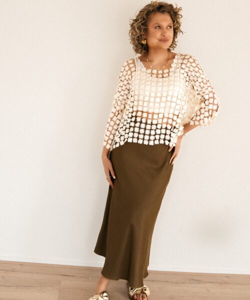 Satin Skirt Olive